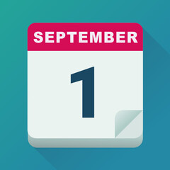 September 1st calendar (flat design)