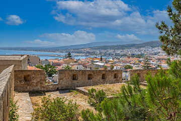 Fototapeta na wymiar View over one part of the city Rethymno, in Crete island, Greece
