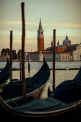Fototapeta na wymiar detail shot with gondola in Venice, Italy