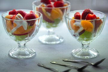 morning breakfast proper nutrition pp fruit cottage cheese fruit salad relax