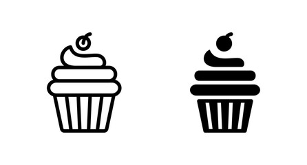 Cup Cake icon vector for web, computer and mobile app