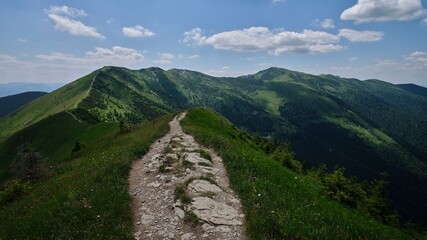 Ridge leading to the Velky Krivan (1 709 m), highest mountain in the Mala Fatra, Slovakia