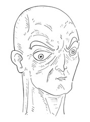 Design of bald man draw