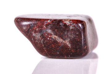 Macro mineral stone jasper on a white background