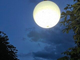 Lamp like moon and clouds