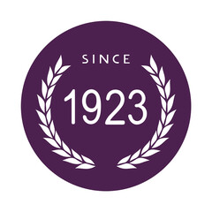 Obraz premium Since 1923 year symbol