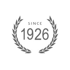 Obraz premium Since 1926 year symbol