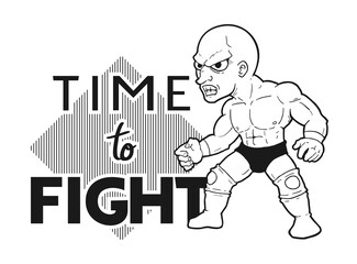 Design of wrestler illustration