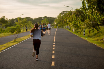 Exercise in a park in Thailand