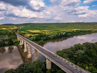 bridge Dnister river in Ukraine