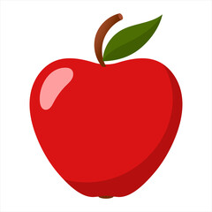Apple, isolated flat vector illustration