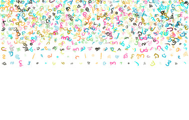 Fototapeta na wymiar Colorful vector background made from Arabic alphabets, letters or characters in flat style.