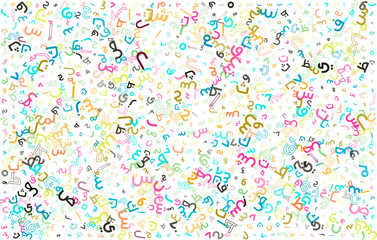 Colorful vector background made from Arabic alphabets, letters or characters in flat style.