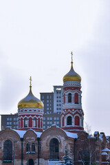 Fototapeta na wymiar old beautiful church in winter