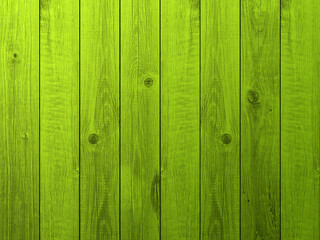 Top view of background green wooden planks board texture.