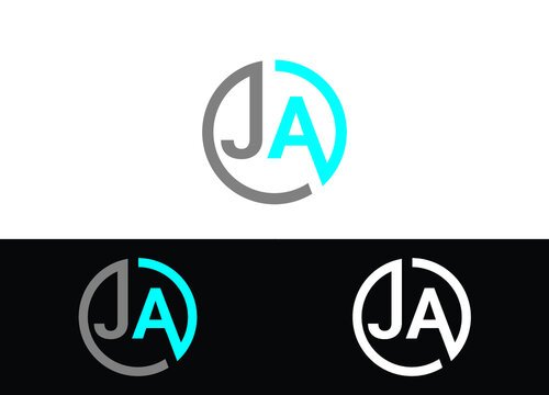 Initial Letter JA Logo or Icon Design Vector Image Template