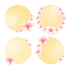 easter card with eggs and Cherry blossoms