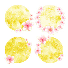 gold moon with Cherry blossoms