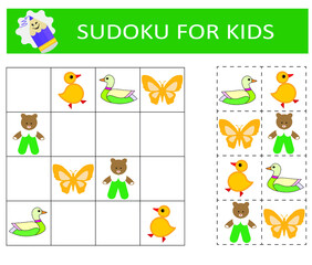 Sudoku. Kids game. Logical thinking training. Mathematical mosaic. Puzzle game.	