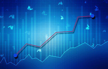 2d rendering Stock market online business concept. business Graph 
