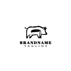 pig logo icon design template vector illustration