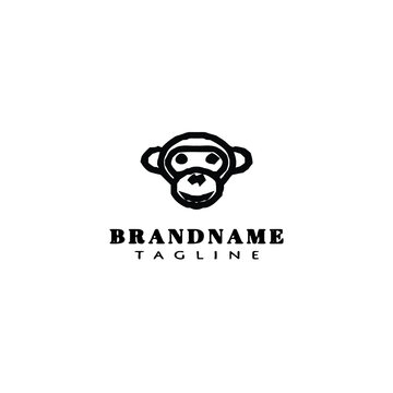 monkey logo icon design vector illustration