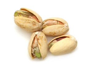 Pistachio nuts isolated on white background 