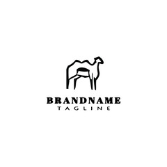 cute camel logo cartoon icon vector illustration