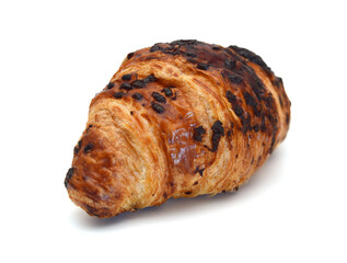 Fresh and tasty croissant over white background 