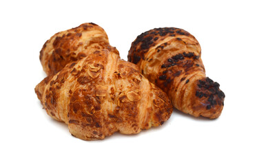 Fresh and tasty croissant over white background 