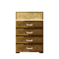 Wardrobe pixel art. Cabinet pixel art. Vector illustration. Icon wardrobe. Wooden cabinet pixel art.