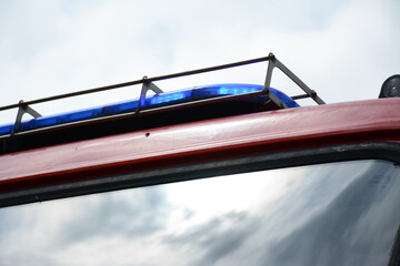 Flasher on a fire engine close-up