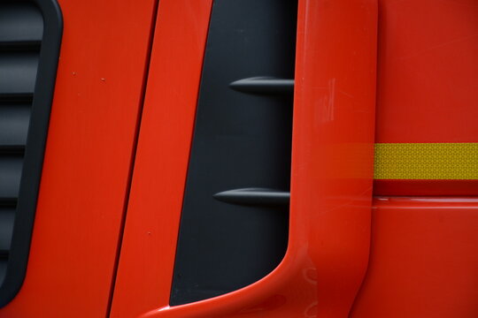 Detail from a fire truck close up