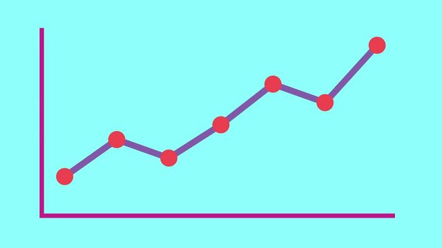 Line graph chart infographic flat design for presentations and reports. Available in 4K FullHD and HD video