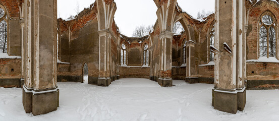 Ruins of St. Anthony's Church - the former parish church located in the village of Jalowka