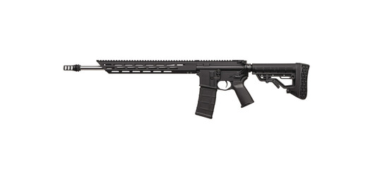 Modern automatic rifle isolated on black background. Weapons for police, special forces and the...