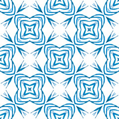 Chevron watercolor pattern. Blue captivating boho