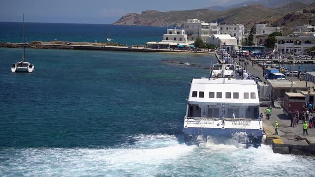 Aerial view of Port on the island of Naxos, Greece