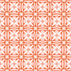 Ethnic hand painted pattern. Orange breathtaking