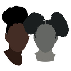 Set of abstract black vector model illustration on an isolated white background