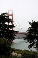 Teilansicht der Golden Gate Bridge in San Francisco. San Francisco, Kalifornien, USA  --  
Partial...