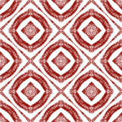 Tiled watercolor pattern. Wine red symmetrical