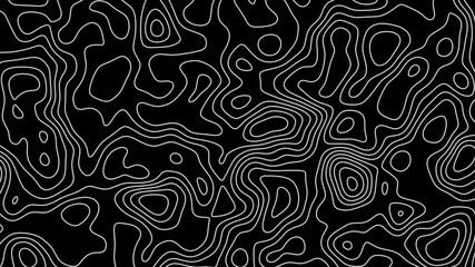 Fractal lines background. Topographic map like abstract backdrop - obrazy, fototapety, plakaty