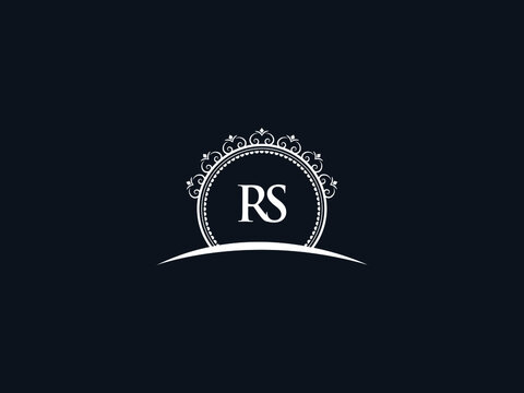 Luxury RS Letter, initial Black rs Logo Icon Vector For Hotel Heraldic Jewelry Fashion Royalty With Brand Identity and Print Template Image