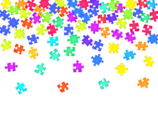 Game crux jigsaw puzzle rainbow colors parts