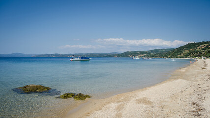 Obraz premium Xiropotamos beach in Athos, Greece