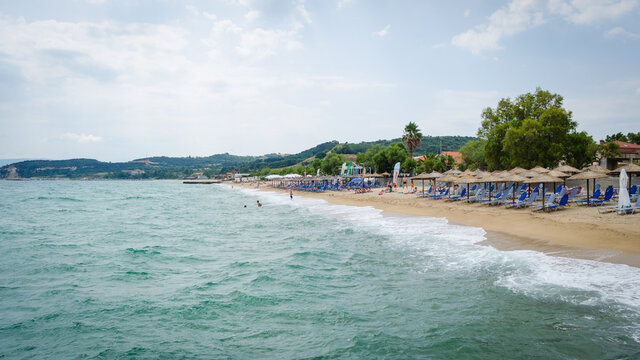 Wavy sea in Greece.