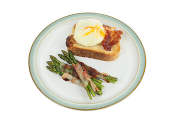 Pancetta asparagus and egg