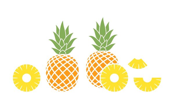 Pineapple logo. Isolated pineapple on white background