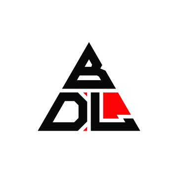 BDL triangle letter logo design with triangle shape. BDL triangle logo design monogram. BDL triangle vector logo template with red color. BDL triangular logo Simple, Elegant, and Luxurious Logo. BDL 